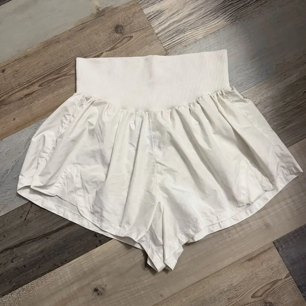 FP Movement Good Karma Tennis Shorts Large White High Rise Free People